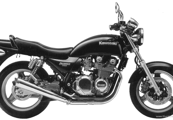 Мотоцикл Kawasaki Zephyr750 (1992) - чертежи, габариты, рисунки