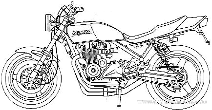 Kawasaki Zephyr Super Street motorcycle - drawings, dimensions, pictures