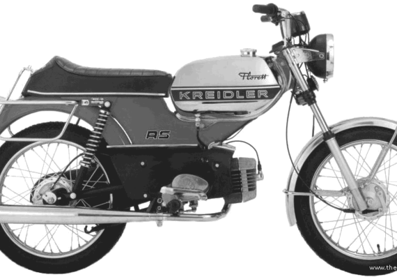 Мотоцикл Kreidler Florett RS (1977) - чертежи, габариты, рисунки