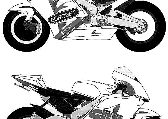 Мотоцикл LCR RC211V Moto GP (2006) - чертежи, габариты, рисунки