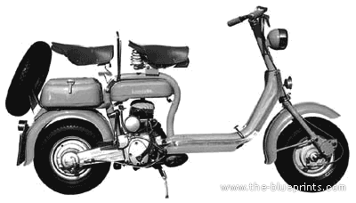 Lambretta 125 D motorcycle (1953) - drawings, dimensions, pictures