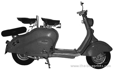 Lambretta 125 LC motorcycle (1950) - drawings, dimensions, pictures