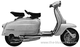 Мотоцикл Lambretta 125 LI (1962) - чертежи, габариты, рисунки