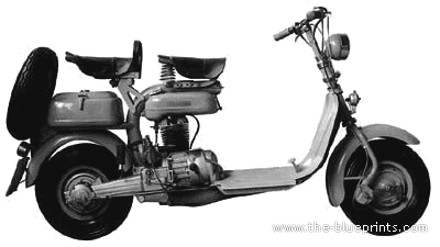 Lambretta 150 F motorcycle (1954) - drawings, dimensions, pictures