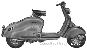Мотоцикл Lambretta 150 LD (1954) - чертежи, габариты, рисунки