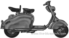 Мотоцикл Lambretta 150 LD (1955) - чертежи, габариты, рисунки