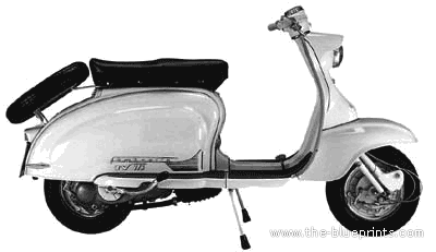 Мотоцикл Lambretta 175 TV (1958) - чертежи, габариты, рисунки