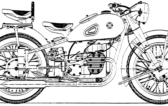 Мотоцикл M-72 - чертежи, габариты, рисунки