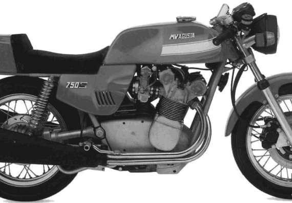 MV Agusta 750S motorcycle (1975) - drawings, dimensions, pictures
