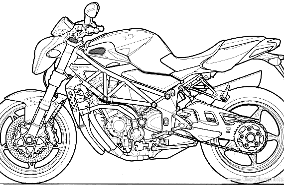 Мотоцикл MV Agusta Brutale - чертежи, габариты, рисунки