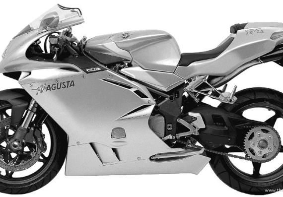 Мотоцикл MV Agusta F4S 1 1 (2002) - чертежи, габариты, рисунки