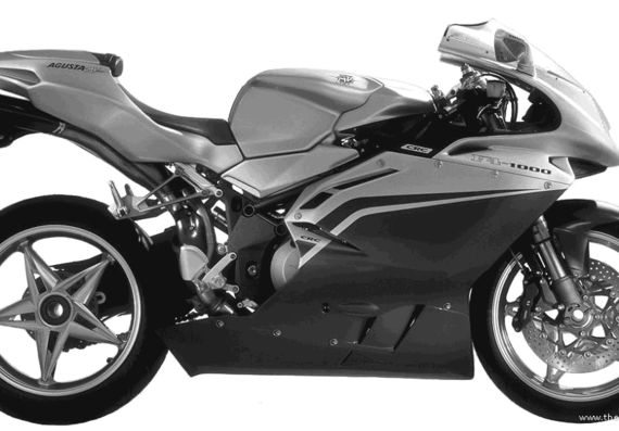 MV Agusta F4 1000 motorcycle (2004) - drawings, dimensions, figures