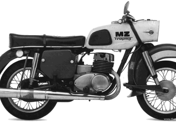 Мотоцикл MZ ES250 (1973) - чертежи, габариты, рисунки