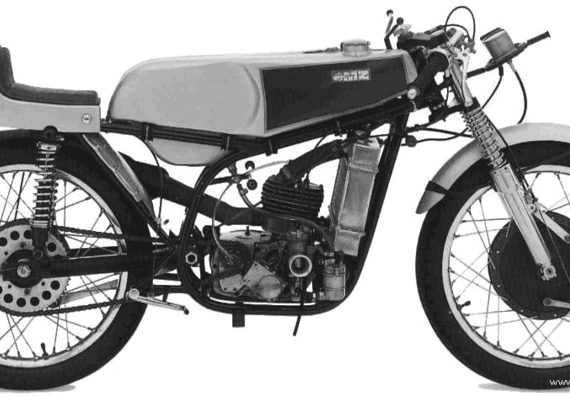 Мотоцикл MZ RE125 (1965) - чертежи, габариты, рисунки