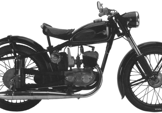 Motorcycle MZ RT125 (1956) - drawings, dimensions, figures