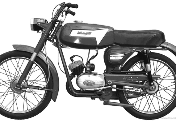 Мотоцикл Malaguti GAM16 (1972) - чертежи, габариты, рисунки