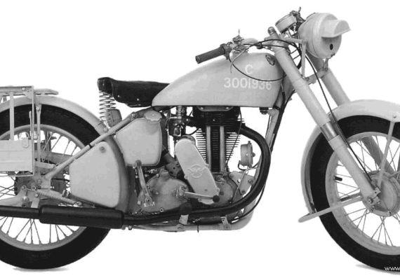 Matchless G3L Army motorcycle (1941) - drawings, dimensions, pictures