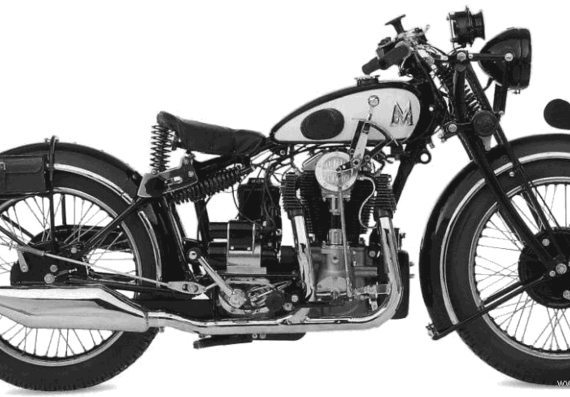 Мотоцикл Matchless Silverhawk (1933) - чертежи, габариты, рисунки