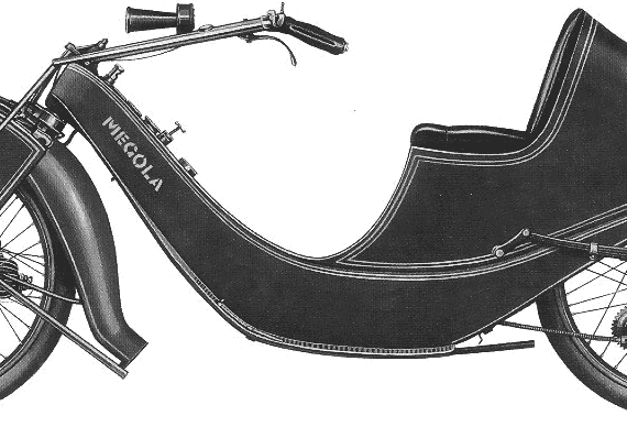 Мотоцикл Megola (1920) - чертежи, габариты, рисунки