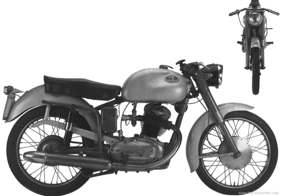 Мотоцикл Mondial (1956) - чертежи, габариты, рисунки