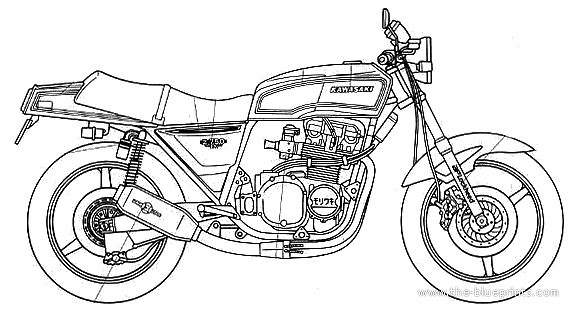 Moriwaki Z750FX motorcycle - drawings, dimensions, figures