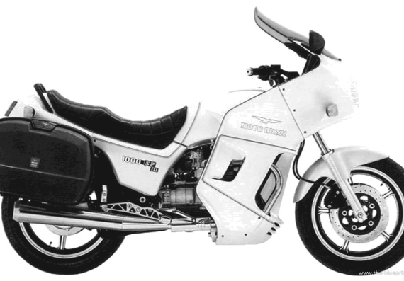 Мотоцикл MotoGuzzi 1000SPIII (1991) - чертежи, габариты, рисунки
