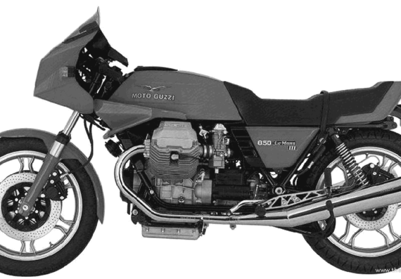 Мотоцикл MotoGuzzi 850 LeMans III (1981) - чертежи, габариты, рисунки
