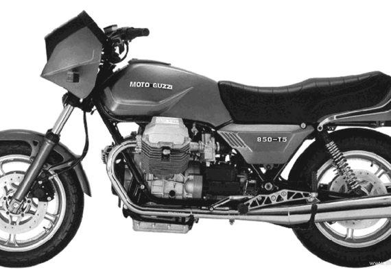Motorcycle MotoGuzzi 850 T5 (1985) - drawings, dimensions, figures
