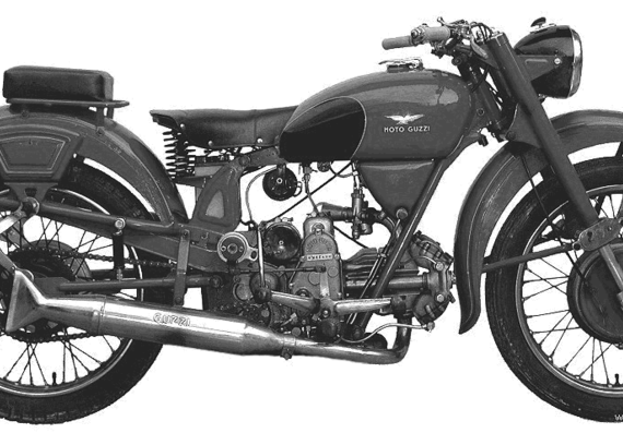 Motorcycle MotoGuzzi Airone250 (1939) - drawings, dimensions, pictures