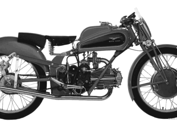 Motorcycle MotoGuzzi Dondolino (1946) - drawings, dimensions, pictures