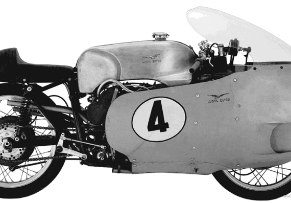 Мотоцикл MotoGuzzi GP500 V8 (1955) - чертежи, габариты, рисунки