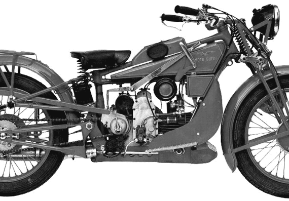 Мотоцикл MotoGuzzi GT Norge500 (1928) - чертежи, габариты, рисунки