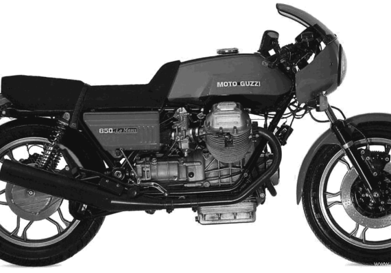 Motorcycle MotoGuzzi LeMans 850 (1976) - drawings, dimensions, pictures