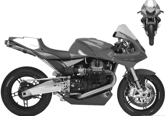 Motorcycle MotoGuzzi MGS 01 Corsa (2005) - drawings, dimensions, figures