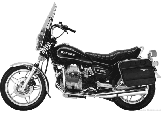 Motorcycle MotoGuzzi V65C (1984) - drawings, dimensions, figures