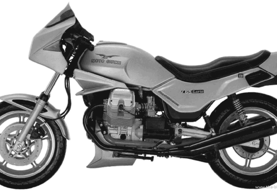 Мотоцикл MotoGuzzi V65Lario (1986) - чертежи, габариты, рисунки