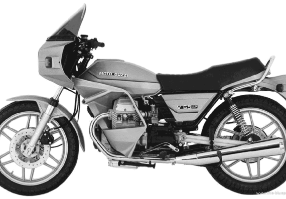Motorcycle MotoGuzzi V65SP (1984) - drawings, dimensions, figures