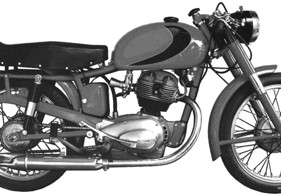 Мотоцикл MotoMorini 175GT (1959) - чертежи, габариты, рисунки