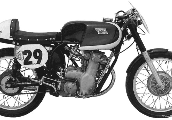 Мотоцикл MotoMorini Rebello (1957) - чертежи, габариты, рисунки
