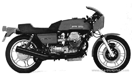Мотоцикл Moto Guzzi 450 Le Mans I (1975) - чертежи, габариты, рисунки