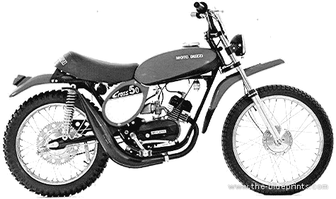Мотоцикл Moto Guzzi 50 Cross - чертежи, габариты, рисунки