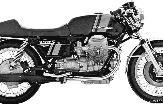 Moto Guzzi 750S motorcycle - drawings, dimensions, figures