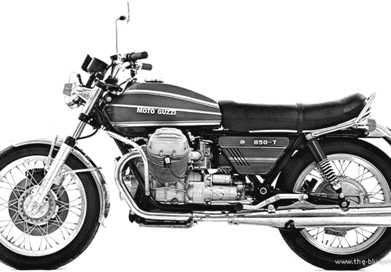 Мотоцикл Moto Guzzi 850T - чертежи, габариты, рисунки