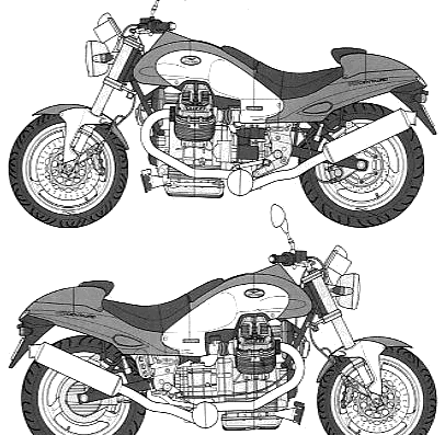 Moto Guzzi V10 Centauro motorcycle - drawings, dimensions, pictures
