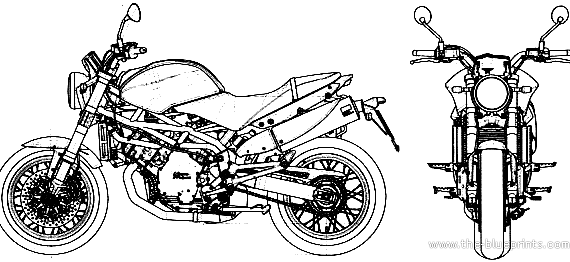 Мотоцикл Moto Morini Corsaro - чертежи, габариты, рисунки