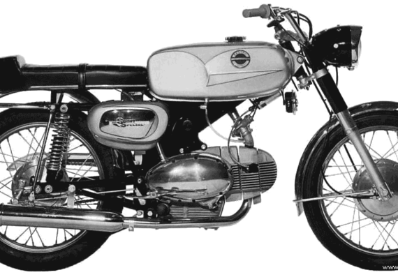 Мотоцикл Motobi Sport Special 250 (1971) - чертежи, габариты, рисунки