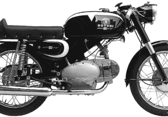 Мотоцикл Motobi Sprite 200 (1965) - чертежи, габариты, рисунки