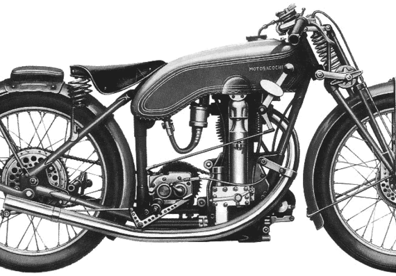 Мотоцикл Motosacoche 350 M35 (1926) - чертежи, габариты, рисунки