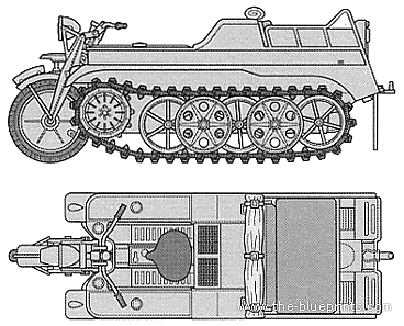 Мотоцикл NSU Sd.kfz.2 - чертежи, габариты, рисунки