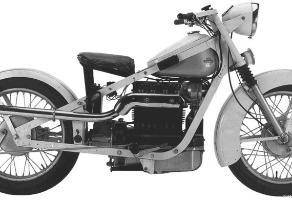 Мотоцикл Nimbus (1952) - чертежи, габариты, рисунки